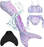 Corimori – Meerjungfrau-Schwimm-Flosse mit Bikini für Kinder,...